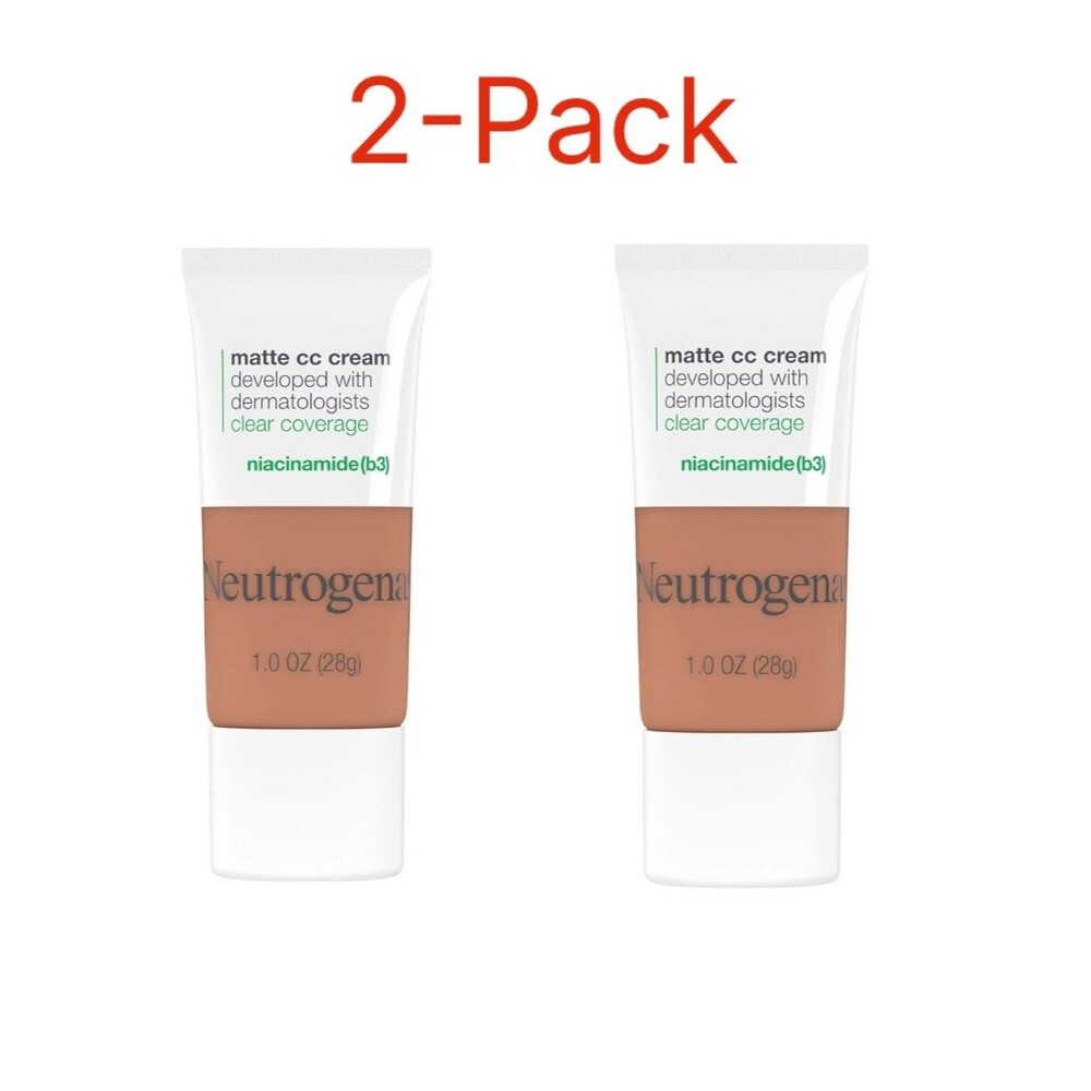 2-Pack Neutrogena Matte CC Cream Maple Full Coverage Niacinamide Sealed  1.0oz